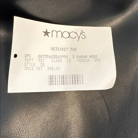 NWT Donna Karan Black Leather Shoulder Bag with Gold Chain - Picture 9 of 12